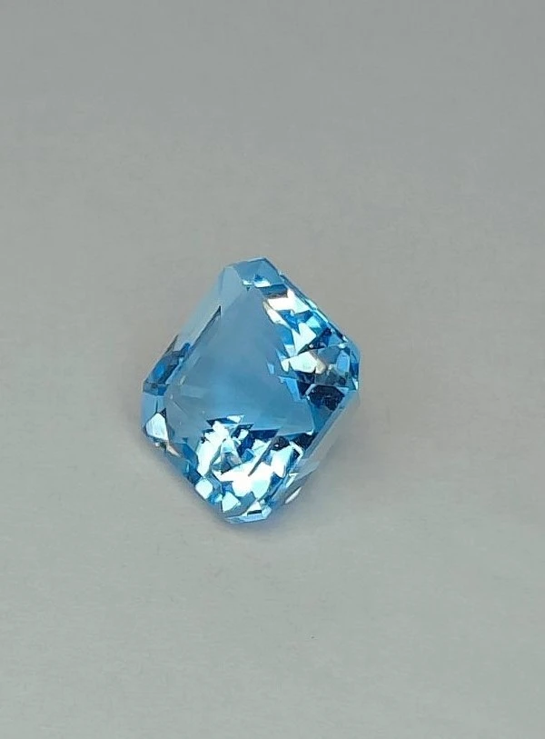 4.98ct Natural Blue Topaz Precision Ascher Cut Faceted Loose Gemstone — view 1